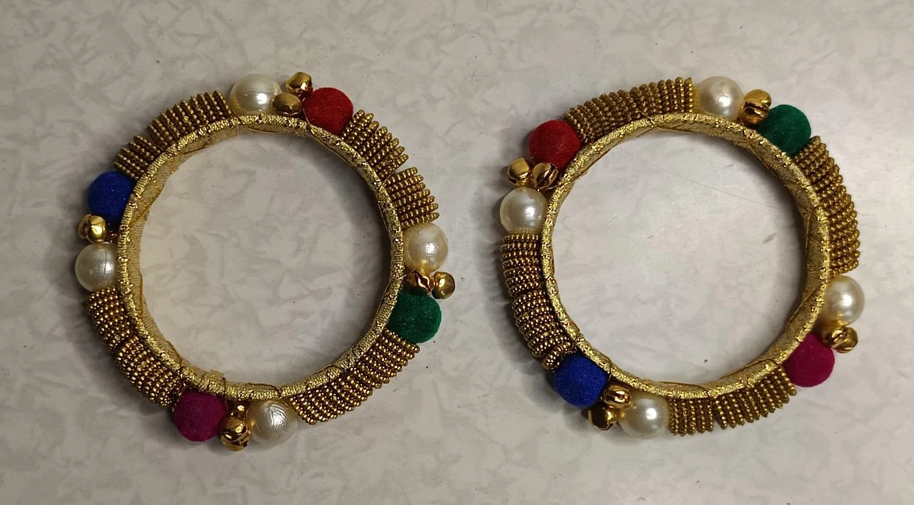 Pair of handmade Indian bracelets (Kada / Kangan) – Ethnic & Festive Style – photo 2